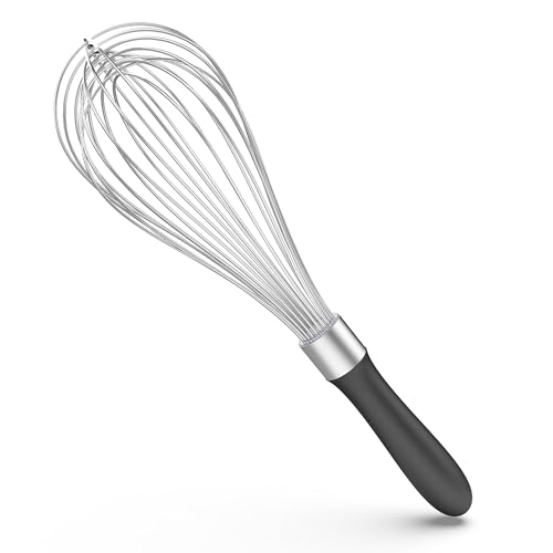 Image of U-Taste Wire Whisk for Cooking, 18 /10 Stainless Steel Balloon Wisk, L /Black