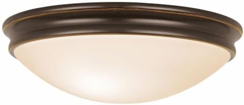 Atom - 3-Light 14" Flush Mount - Oil Rubbed Bronze Finish - Opal Glass Shade