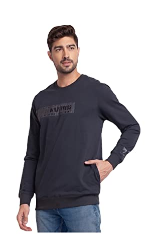 Image of Spykar Men's Cotton Blend Round Neck Sweatshirt
