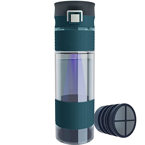 GOSOIT Purificateur d'eau UV pour randonnée, camping, voyage, sport, purificateur d'eau ultra-filtration pour randonnée, survie, voyage et urgence, 500 ml (vert) Cover