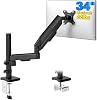 Brazo de escritorio para monitor único para pantallas de 17-34", soporte VESA que soporta 22 lbs | Ajustabilidad de movimiento completo, inclinación de +90 a -45°, giro de 180°, rotación de 360°, compatible con VESA estándar de 75x75mm y 100x100mm 2