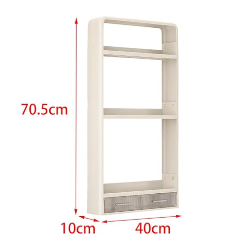 Étagère murale multicouche pour salle de bain et toilettes en acier blanc - 4