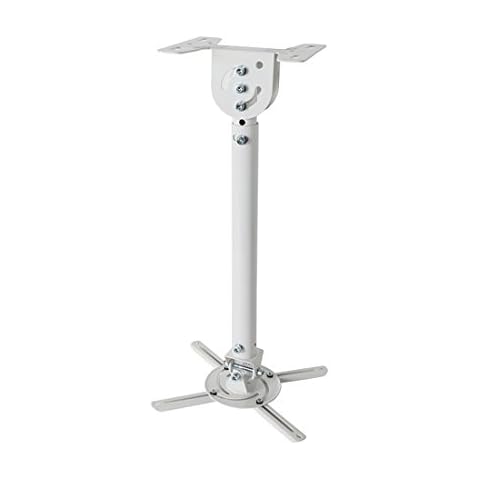 Loctek PT3 Projector Ceiling Mount Bracket White Fits max. 14.46" Maximum Load Capacity of 18lbs Both Flat or Vaulted Ceiling Cover