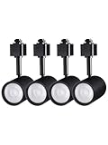 LEONLITE 8.5W (50W Eqv.) CRI 90+ LED Black Track Light Head, 550lm, 38° Beam Angle Spotlight Fixture, 2700K Soft White, ETL & Energy Star Listed for Art Exhibition Accent Task Wall Light, Pack of 4