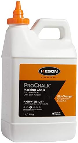 Keson 103GO ProChalk High Visibility Marking Chalk - Level 2, Glo-Orange, 3-Pound
