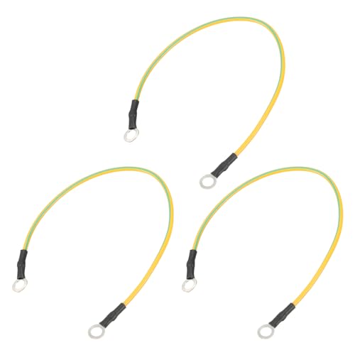 Image of MECCANIXITY ESD Grounding Cable Cord 18cm /7.09 Inch Long,Anti-Static Ground Wire Cable for Eliminate Conductor Electrostatic, Pack of 3(Yellow,Green)