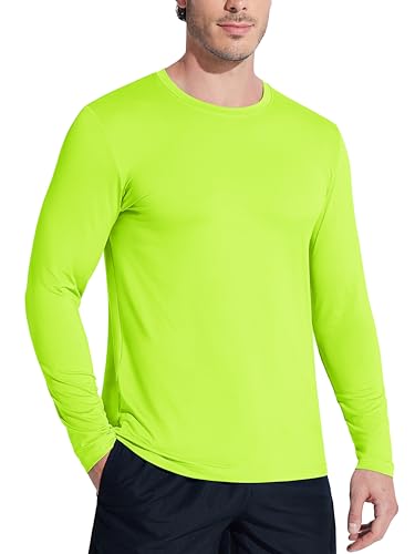 MAGCOMSEN Men's UPF 50+ Shirts Long Sleeve UV Protection Quick Dry T-Shirt Rash Guard for Fishing Running Beach
