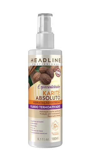 Fluido Termoativado Karité Absoluto, Termo Protetor, Combate o Ressecamento e Hidrata - HEADLINE Esp