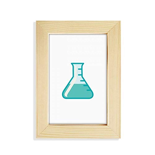 試験管液体科学実験 デスクトップの木製のフォトフレーム画像芸術絵画5 x 7インチ
