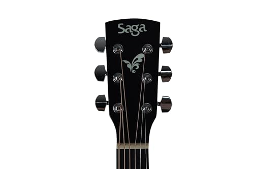 Image of Saga SF-600GC-BK Grand Concert Acoustic Cutaway Guitar (Black)
