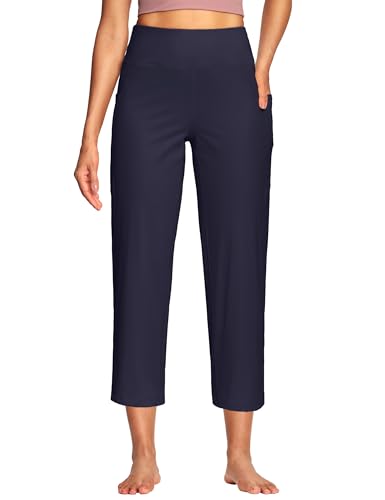 Image of ISEEGZ 15 inch / 18 inch / 21 inch / 25 inch Capri Pants for Women High Waist with Pockets Women's Capris Workout Yoga Pants Loose Straight Leg