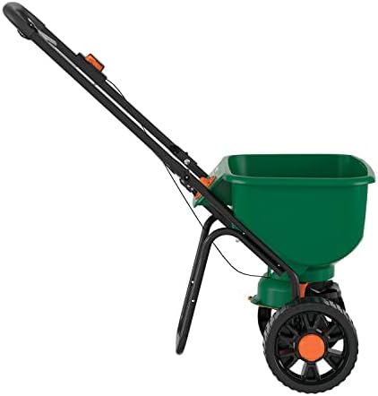 Scotts Turf Builder EdgeGuard DLX Broadcast Spreader for Seed, Fertilizer, Salt, Ice Melt, Holds up to 15,000 sq.ft. Product, Green — view 11