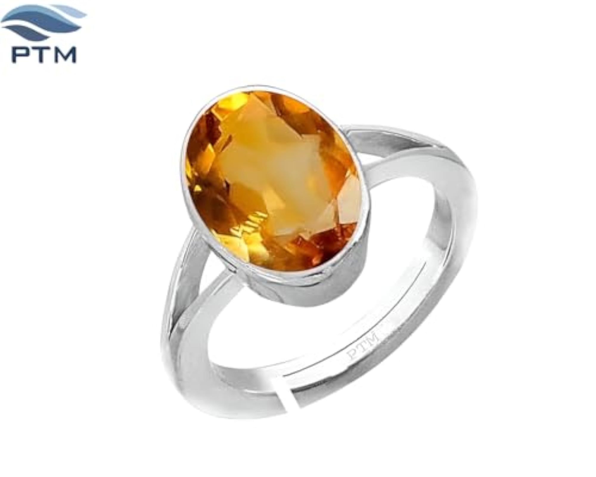 Men's Natural Citrine 10.25 Ratti Sterling Silver Adjustable Ring