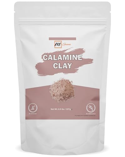 mGanna Polvere di argilla di calamina naturale al 100%, 227 g, per rassodare la pelle, creme, lozioni e saponette
