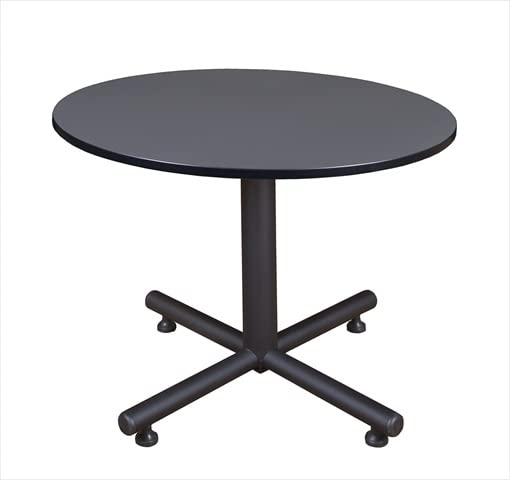 48 in. Round Kobe X Base Lunchroom Table - Grey - 48 in.