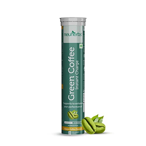 Neuherbs Green Coffee Instant Charge Coffee with Vitamin B16 & B12, Natural High Caffeine