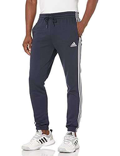 adidas Calça masculina Essentials de lã afunilada com punho elástico 3 listras, Tinta lendária, P