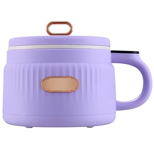 Olla caliente eléctrica, 1,6 L, antiadherente, portátil, olla multifunción para ramen y filetes, con protección contra sobrecalentamiento y hervir en seco
