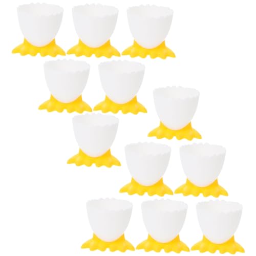 DECORNIJIA 12個 入り卵ホルダー 脚?デザイン 素材 耐久性あり ゆで卵用ソフトボイルドエッグカップ 朝食用スタンド 家 レストラン イースター