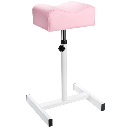 Hedume Pedicure Manicure Footrest, Adjustable Height Foot Massage Manicure Nail Beauty Stool Stand with Non-Slip Legs, Footstool for Home Beauty Salon SPA, Pink
