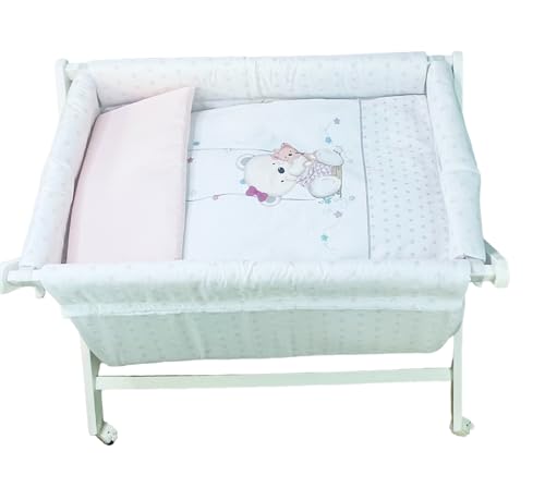 Danielstore- Minicuna Plegable Vestidura Colcha-Cojín Y Protector Colchon Babero De Regalo Oso Columpio Rosa Danielstore- Minicuna Plegable Vestidura Colcha-Cojín Y Protector Colchon Babero De Regalo Oso Columpio Rosa
