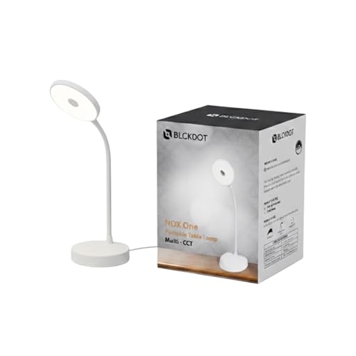 Image of NOX One Rechargeable LED Table Lamp for Study & Work | 3 Color Modes | Touch Control, Flexible Neck, USB-C | Portable Cordless Desk Lamp for Bedside Reading (White)