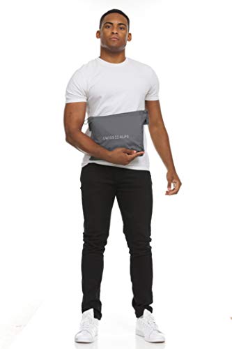 Swiss Alps Mens Travel Packable Water-Resistant Lightweight Rain Set With Jacket And Pants, Seam Sealed, Graphite, Xl #TOP7
