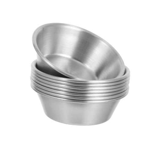 Frcolor 8個 点ステンレス製ミニタルト型 耐久性と均一焼き上げ対応 キッチン用エッグタルト マフィンカップ ケーキパイ多用途ベーキングツ