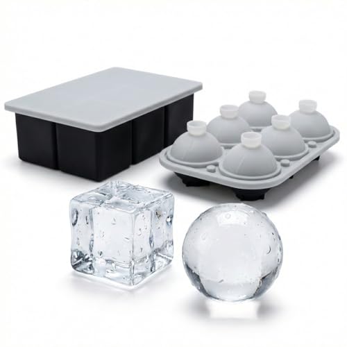 Cherim Large Ice Cube & Sphere Mold Set – 6