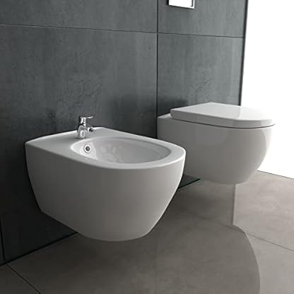 Alpenberger Hänge WC Set mit Bidet | Kloschüssel mit WC Sitz mit Absenkautomatik | Bidet für Intimdusche mit Hahnloch und Überlaufschutz | Sitzbad für Toilette | Passend Geberit – Bild 3