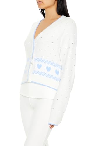 Forever 21 Women's Fair Isle Heart Cardigan Sweater4