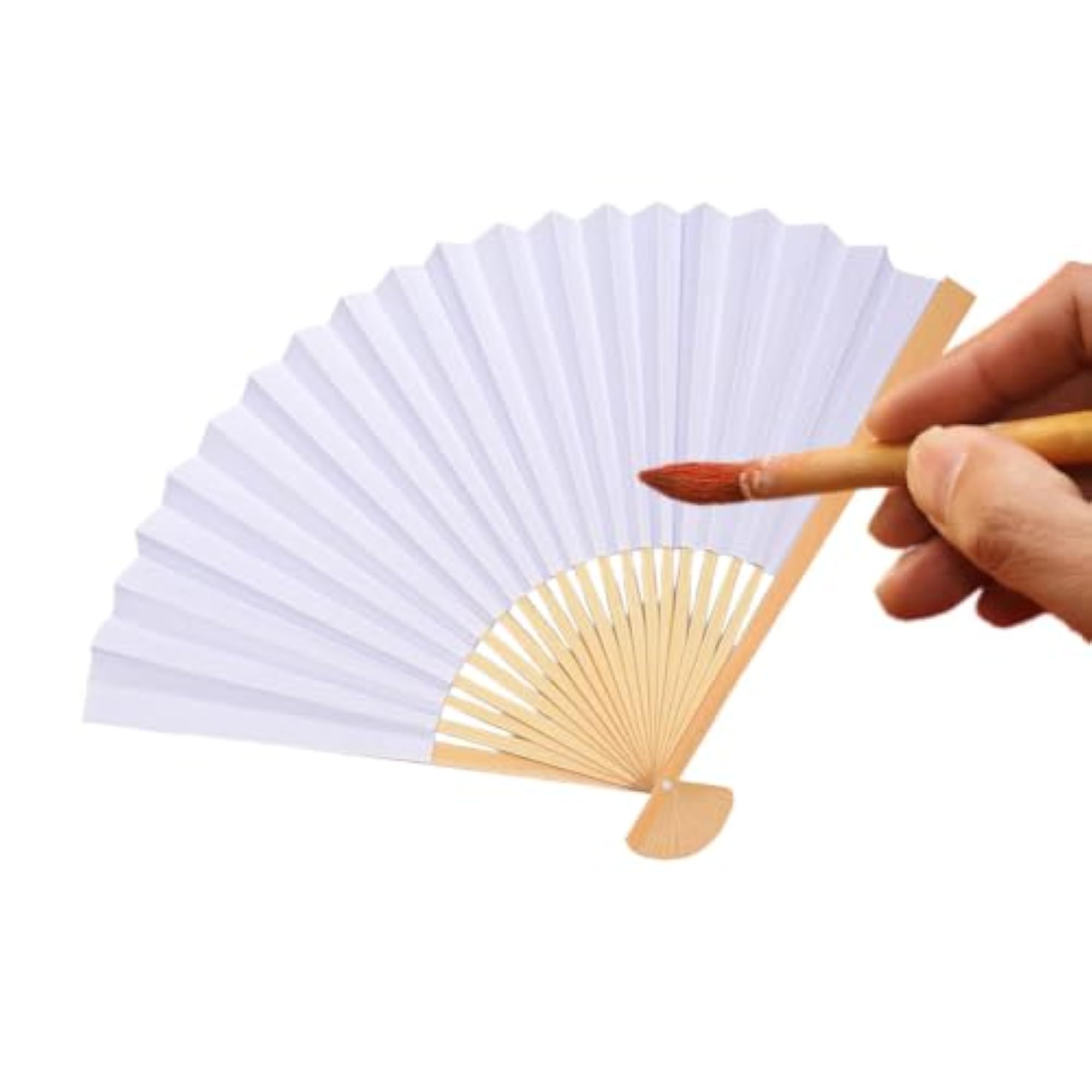 Bamboo Hand Held Fan, Blank Handmade
