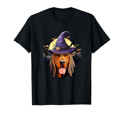 Funny Halloween Witch Bloodhound T-Shirt
