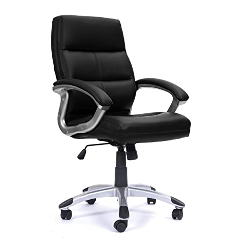 Eliza Tinsley Furniture Greenwhich Medium Back Executive Swivel Computer Desk Armchair - Black