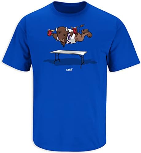 Buffalo Football Fans. Smash Tables Royal T-Shirt (Sm-5X) (Short Sleeve, Large)