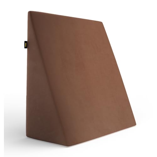 Image of Frido Wedge Plus Cushion for Sleeping & Acid Reflux Relief | Memory Foam Pillow | High Resillience Foam | Orthopedic Wedge Cushion for Leg Elevator | Pregnancy | GERD | Coffee Brown- Pack of 1