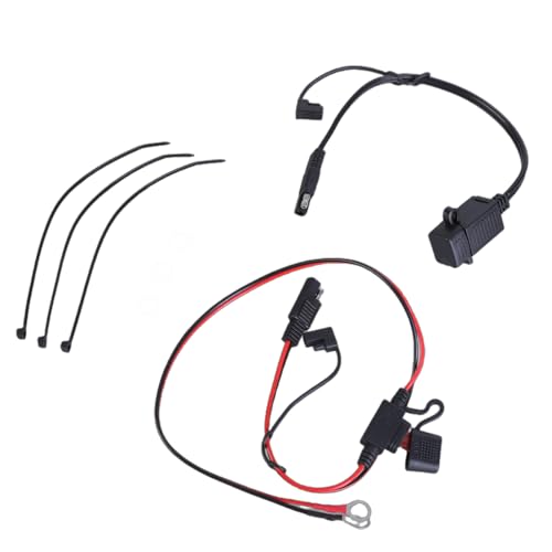 USB Adapter 2.1Amp Car and Motorcycle Charging Set with Long Extension Cable for Phone Tablets Black