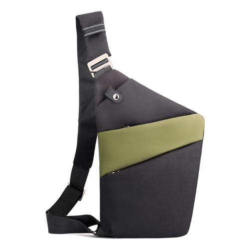 Image of Anti Theft Crossbody Bags for Women, Shoulder Bag Anti-theft Design for Travel, Sport (Black Green - Left Shoulder)