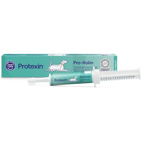 Protexin Pro-Kolin Probiotic & Prebiotic Digestive Support Paste for Dogs & Cats Fast-Acting Stool Firming Formula with Kaolin Vet Recommended Ideal for Cats & Small Dogs 15ml Syringe