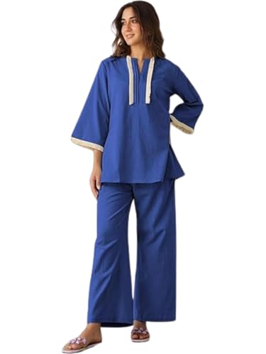Image of GRECIILOOKS Co-ord Set For Women Stylish | Kurti Set For Woman | Short Kurti For Woman | Oversized Loose-Fitting Kaftan-style Kurtis | Summer Stylish Ethnic Co-Ord Set Travel Outfits