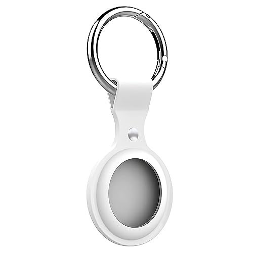 Image of LIRAMARK Airtag Case for Apple Airtags Silicone Case Protective Cover for Airtag Case Locator Tracker Anti-Lost Device Keychain Protection Sleeve (White)