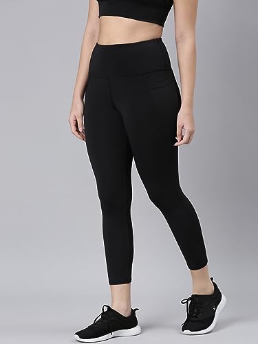 Image of Enamor High Rise 7 /8th Length Adjustable Drawstring Workout Leggings for Women - Hugged Fit, Quick Dry, Antimicrobial - A605