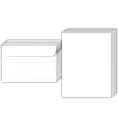 Big-Blank-Scored-Folding-Cards-Set--85-x-11-White-Cardstock-and-6-x-9-Envelopes-Perfect-for-Business-Greetings-Invitations-Bridal-Shower-Birthday-Weddings-Bulk-50-Cards-and-50-Envelopes