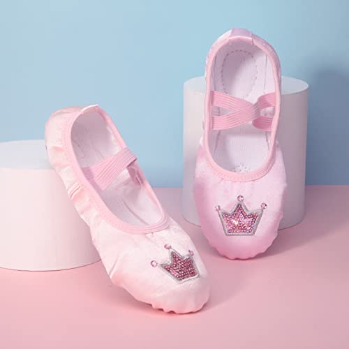 Girls Ballet Shoes Glitter Split-Sole Dance Slippers Toddler Kid Practic𝐞 Flat𝐬 Soft Lightweight Shoes with Elastic2