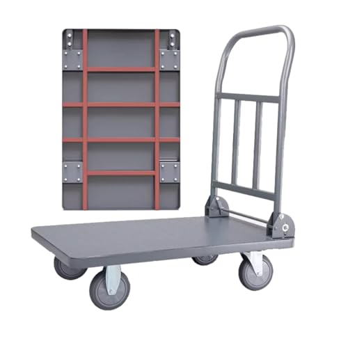 Bai You Mei Carro de Transporte Plegable Robusto Capacidad de Carga 300kg, 75 x 50 cm Carro de Plataforma Ruedas giratorias 360° Carretillas de Plataforma de Acero para Industria Trabajo Pesado