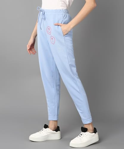 Image of Alan Jones Clothing Women's Comfort Fit Mid Rise Solid Ankle Length Cotton Track Pant