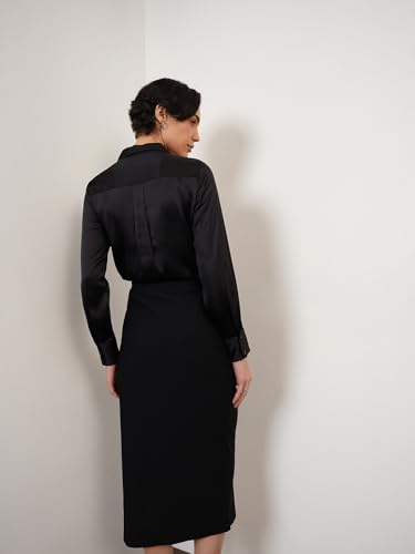 Image of FableStreet Women Shirts | Comfort Fit Spread Collar | Premium Satin Fabric for Formal, Business Casual