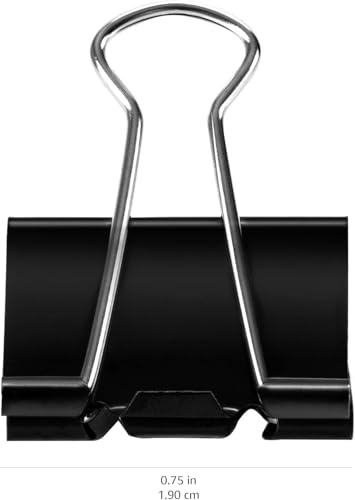 Amazon Basics Binder Clips, 0.31" Capacity, 3/4" Wide(Small), Black, 144 pcs image 5