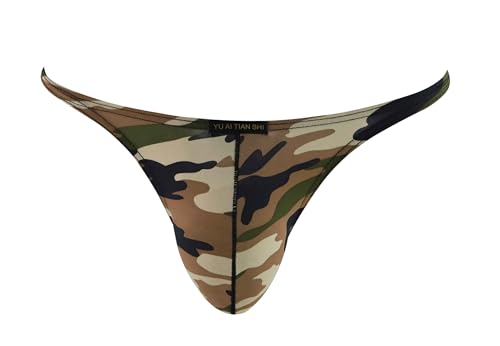 YUYUPREF Men's Fashionable Camouflage Color Underwear Soft Lightweight Low Rise Briefs Underpants YY2201 (US, Alpha, Large, Regular, Regular, Y2201 Black)