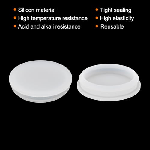 Image of MECCANIXITY 2pcs Silicone Snap in Locking Hole Plugs,54.6mm /2.1 Inch Mounting Diameter Narrow Groove Width 5mm Panel Seal Cover Round for Kitchen Bulkheads Waterproof Sealing Plugs Clear